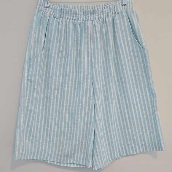 Vintage Pants - Striped Blue and White Shorts